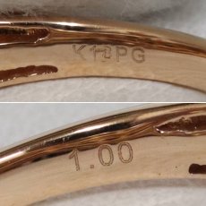 画像7: K18PG ダイヤモンド リング D1.00 4.2g #12 (7)