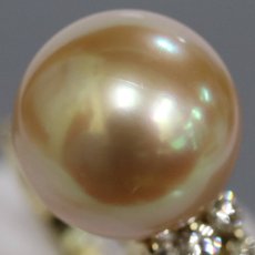 画像3: K18 ゴールデンパール ダイヤモンド リング 13.2mm D0.77 8.7g #16.5 (3)