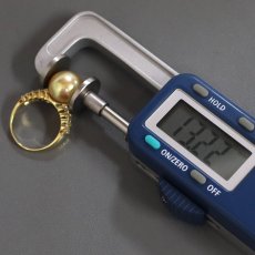 画像7: K18 ゴールデンパール ダイヤモンド リング 13.2mm D0.77 8.7g #16.5 (7)