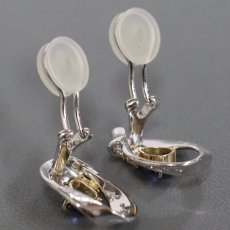 画像4: Pt900/K18 サファイア ダイヤモンド イヤリング S0.84 S0.77 D0.09×2 キャッチ込み9.2g (4)