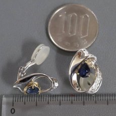 画像9: Pt900/K18 サファイア ダイヤモンド イヤリング S0.84 S0.77 D0.09×2 キャッチ込み9.2g (9)