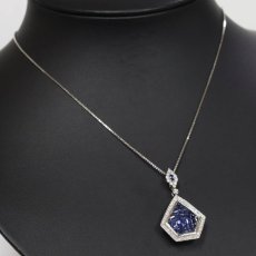 画像8: K18WG サファイア ダイヤモンド ペンダントトップ S2.70 D0.35 4.9g (8)