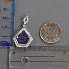 画像9: K18WG サファイア ダイヤモンド ペンダントトップ S2.70 D0.35 4.9g (9)