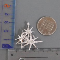画像9: K18WG ダイヤモンド ペンダントトップ/ブローチ D0.30 6.3g (9)