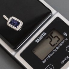 画像8: K18WG サファイア ダイヤモンド ペンダントトップ S1.30 D0.50 2.5g (8)