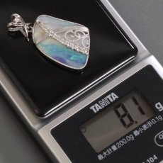 画像10: K18WG ボルダーオパール ダイヤモンド ペンダントトップ BO13.92 D0.14 8.1g (10)