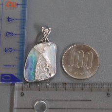 画像9: K18WG ボルダーオパール ダイヤモンド ペンダントトップ BO13.92 D0.14 8.1g (9)
