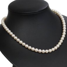 画像1: タサキ パールネックレス シルバー金具 6.4-6.9mm 42cm 29.6g (1)