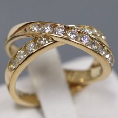 画像1: タサキ K18 ダイヤモンド ダブルリング D0.83 5.7g #10.5 (1)