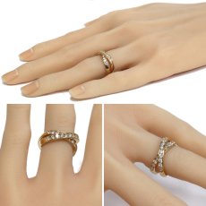 画像10: タサキ K18 ダイヤモンド ダブルリング D0.83 5.7g #10.5 (10)