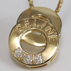 画像3: セリーヌ 750 ダイヤモンド ダブルサークル ペンダント D0.08 6.1g 42cm (3)