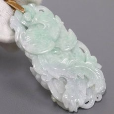 画像4: K18 ヒスイ ペンダントトップ 34.0g 龍 鳳凰モチーフ 縁起物 (4)