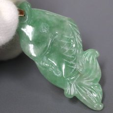 画像3: K18 ヒスイ ペンダントトップ 5.1g 鯉モチーフ (3)