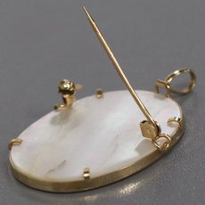 画像5: K18シェルカメオペンダントトップ/ブローチ 6.4g 鑑別カード (5)