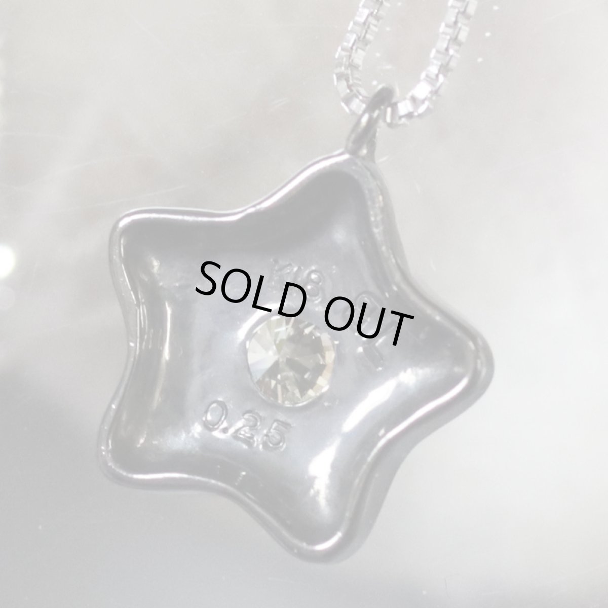 画像4: K18WGダイヤモンドペンダント ブラックスター D0.25 3.1g AJ45cm (4)