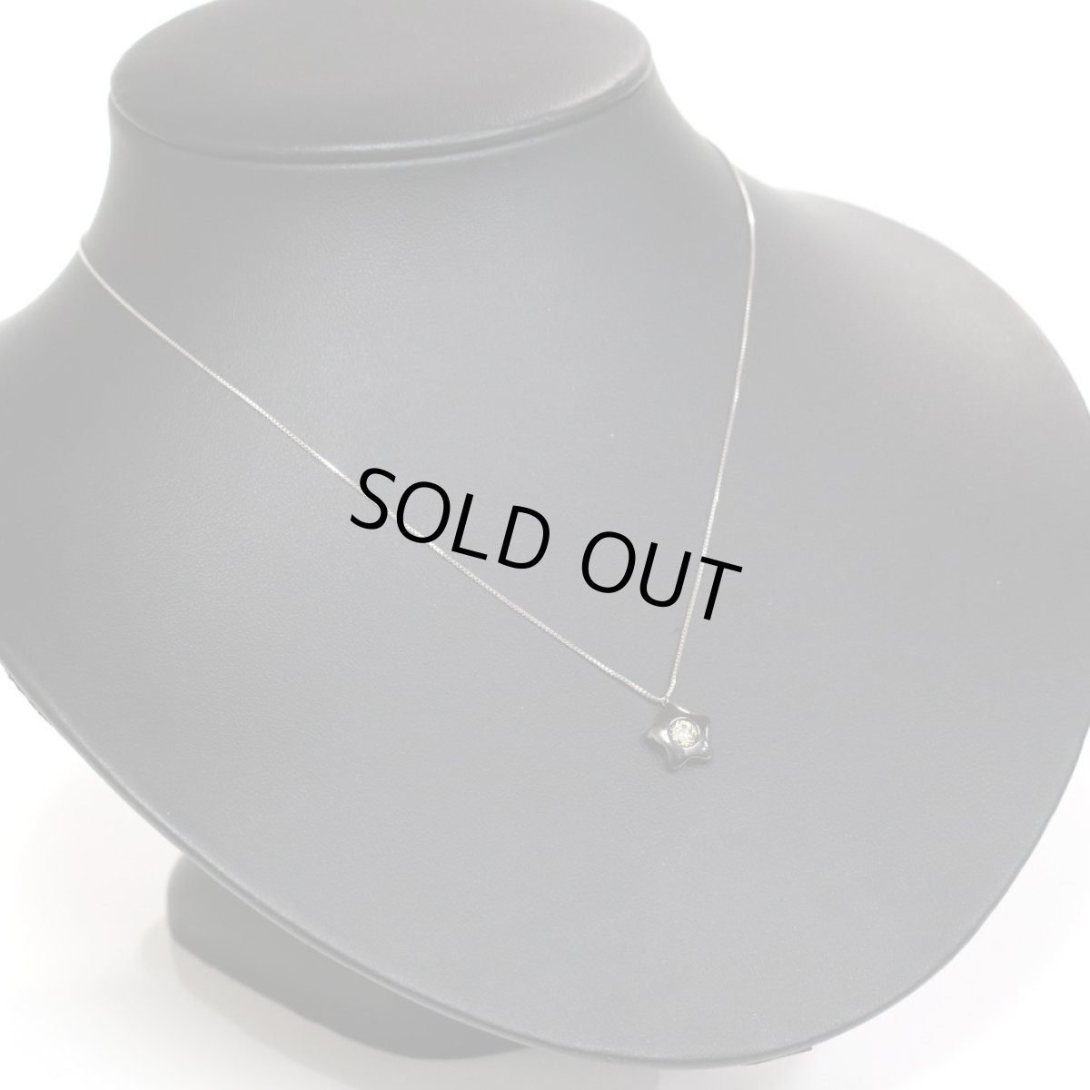 画像5: K18WGダイヤモンドペンダント ブラックスター D0.25 3.1g AJ45cm (5)