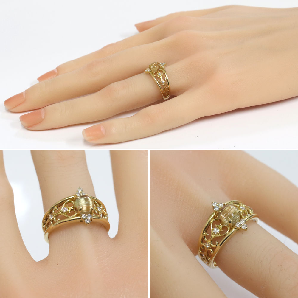 K18 ルチルクォーツ・ダイヤモンド ペンダント 品番p22-304