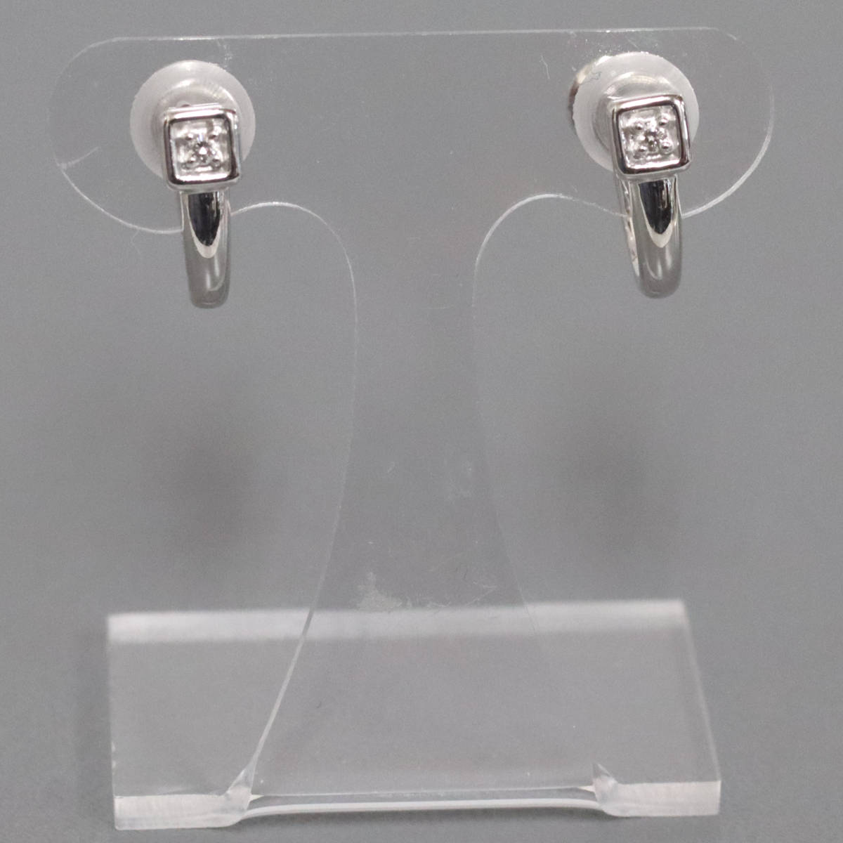 画像2: タサキ K18WGダイヤモンドイヤリング D0.01×2 3.0g (2)