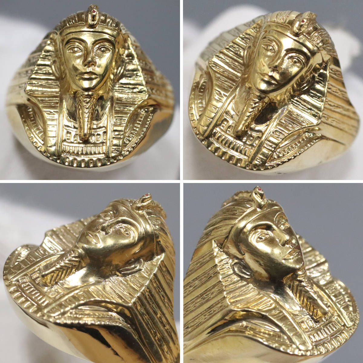 画像4: K18リング ファラオモチーフ 9.1g #19.5 (4)