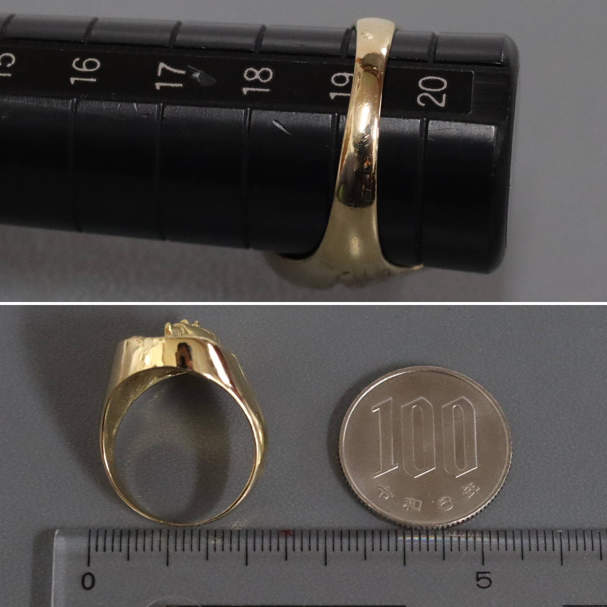 画像8: K18リング ファラオモチーフ 9.1g #19.5 (8)