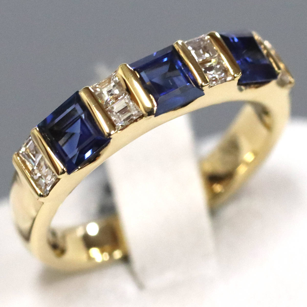 K18サファイアダイヤモンドリング S1.18 D0.33 5.4g #12 ソーティング