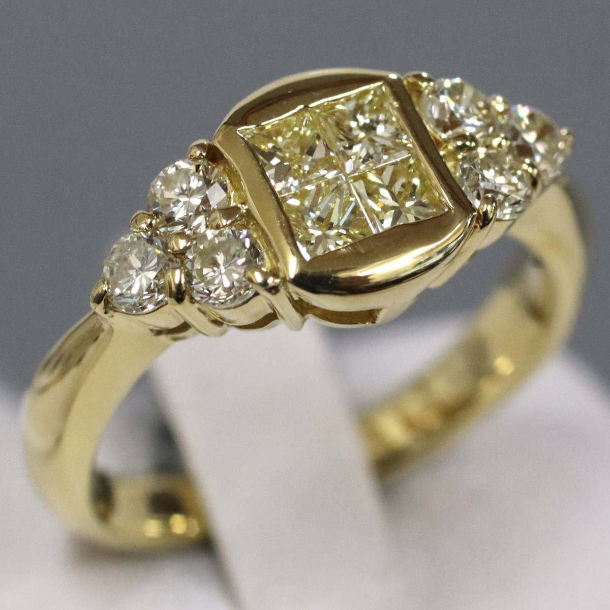 K18ダイヤモンドリング プリンセスカット D1.00 5.3g #11