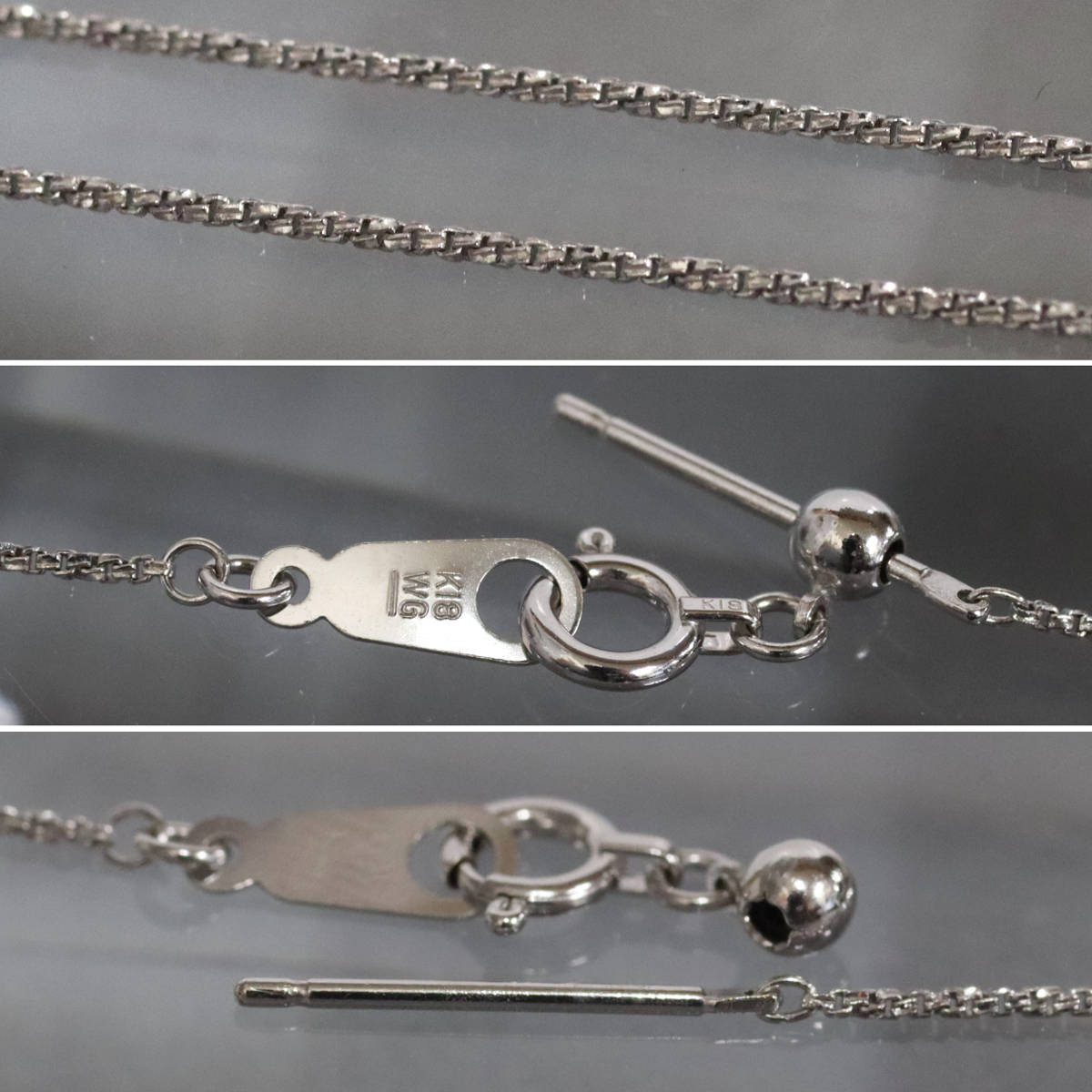 画像7: K18WG/Pt900デマントイドガーネットダイヤモンドペンダント DG0.29 D0.32 4.7g AJ付45cm (7)