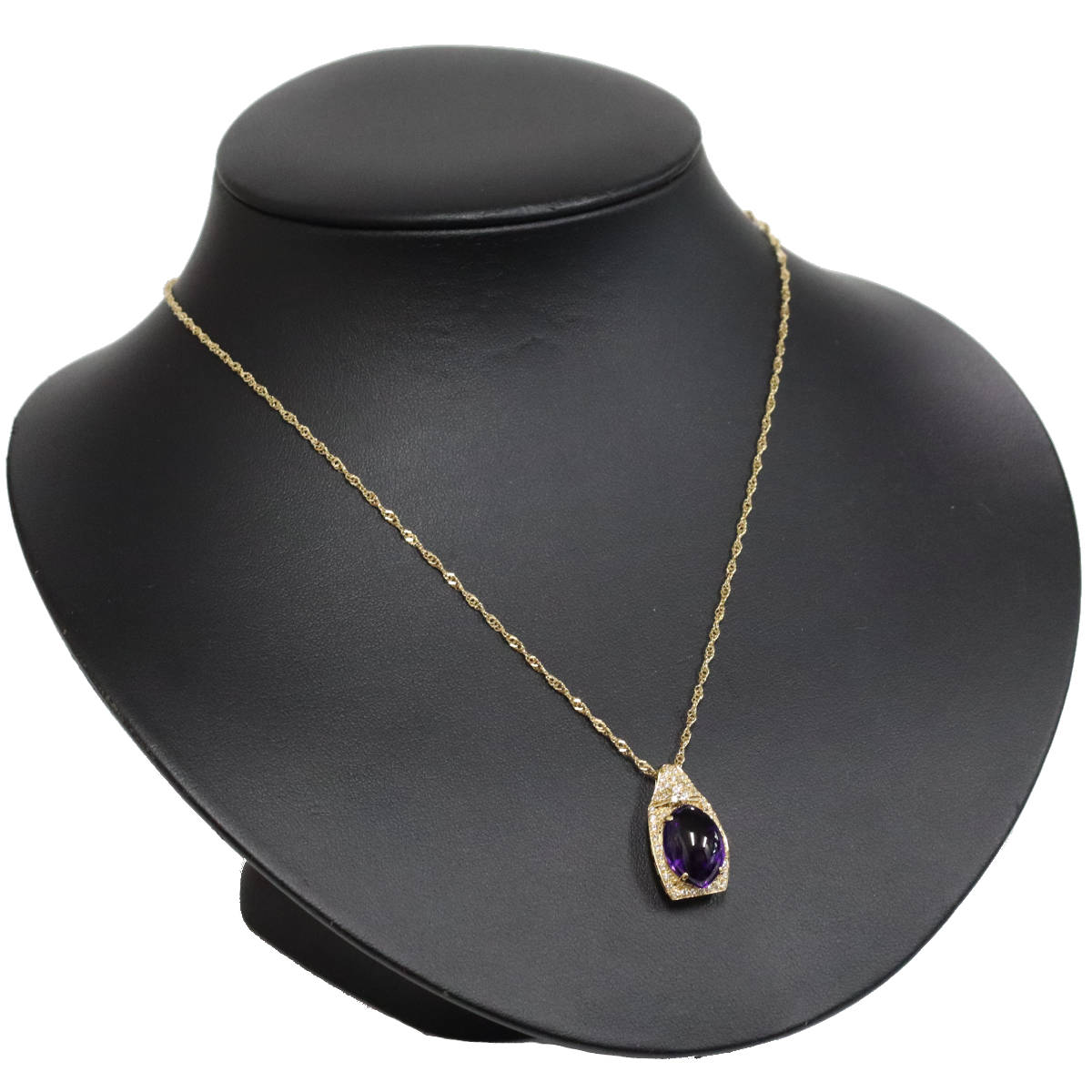 画像5: K18アメジストダイヤモンドペンダント AM6.35 D0.27 6.3g 42cm (5)