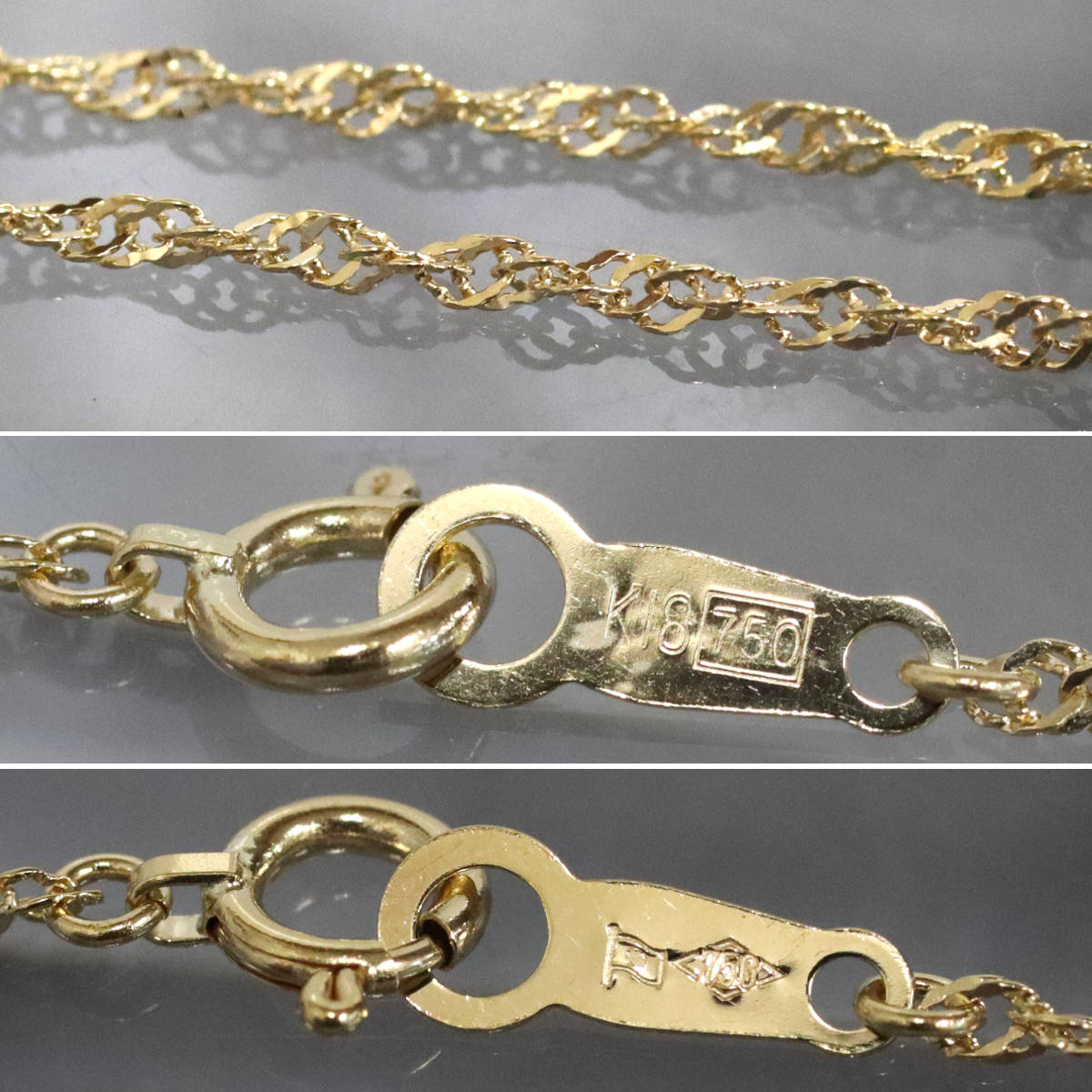 画像7: K18アメジストダイヤモンドペンダント AM6.35 D0.27 6.3g 42cm (7)