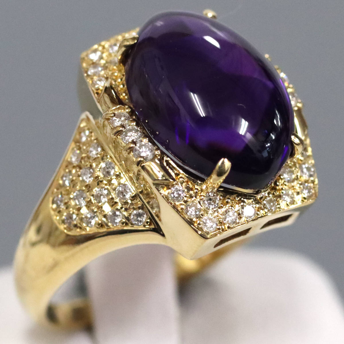 K18アメジストダイヤモンドリング AM6.60 D0.32 8.6g #17