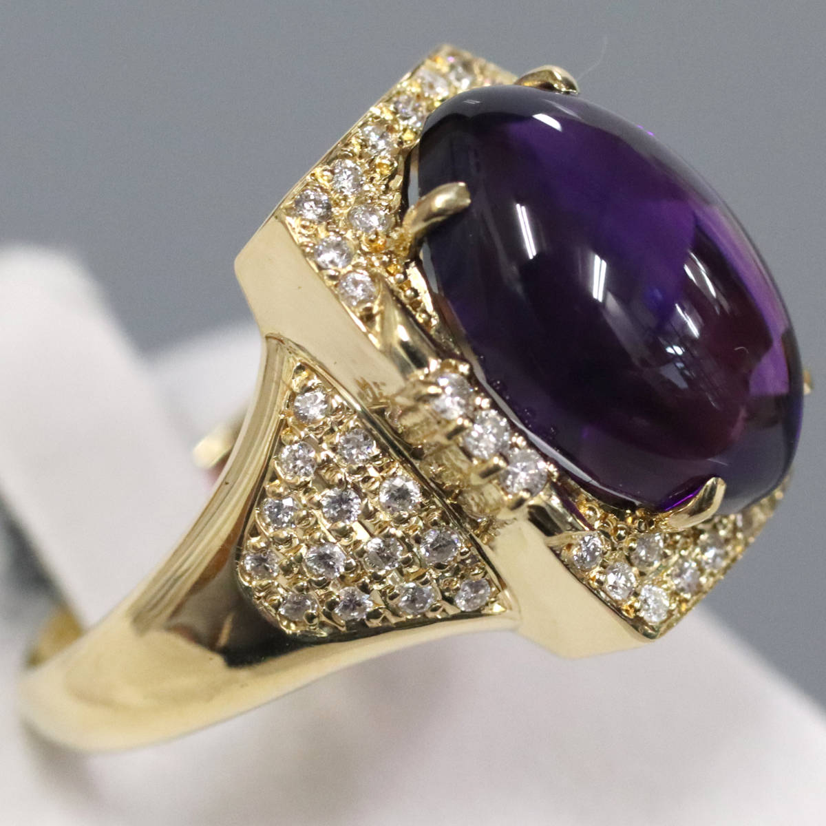 画像3: K18アメジストダイヤモンドリング AM6.60 D0.32 8.6g #17 (3)