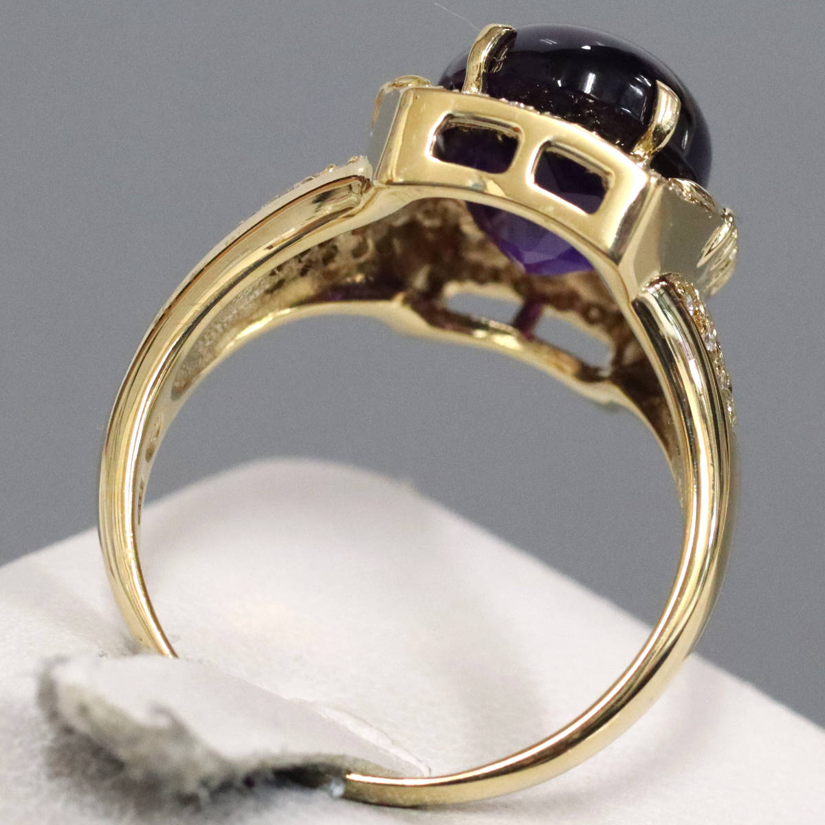 画像4: K18アメジストダイヤモンドリング AM6.60 D0.32 8.6g #17 (4)