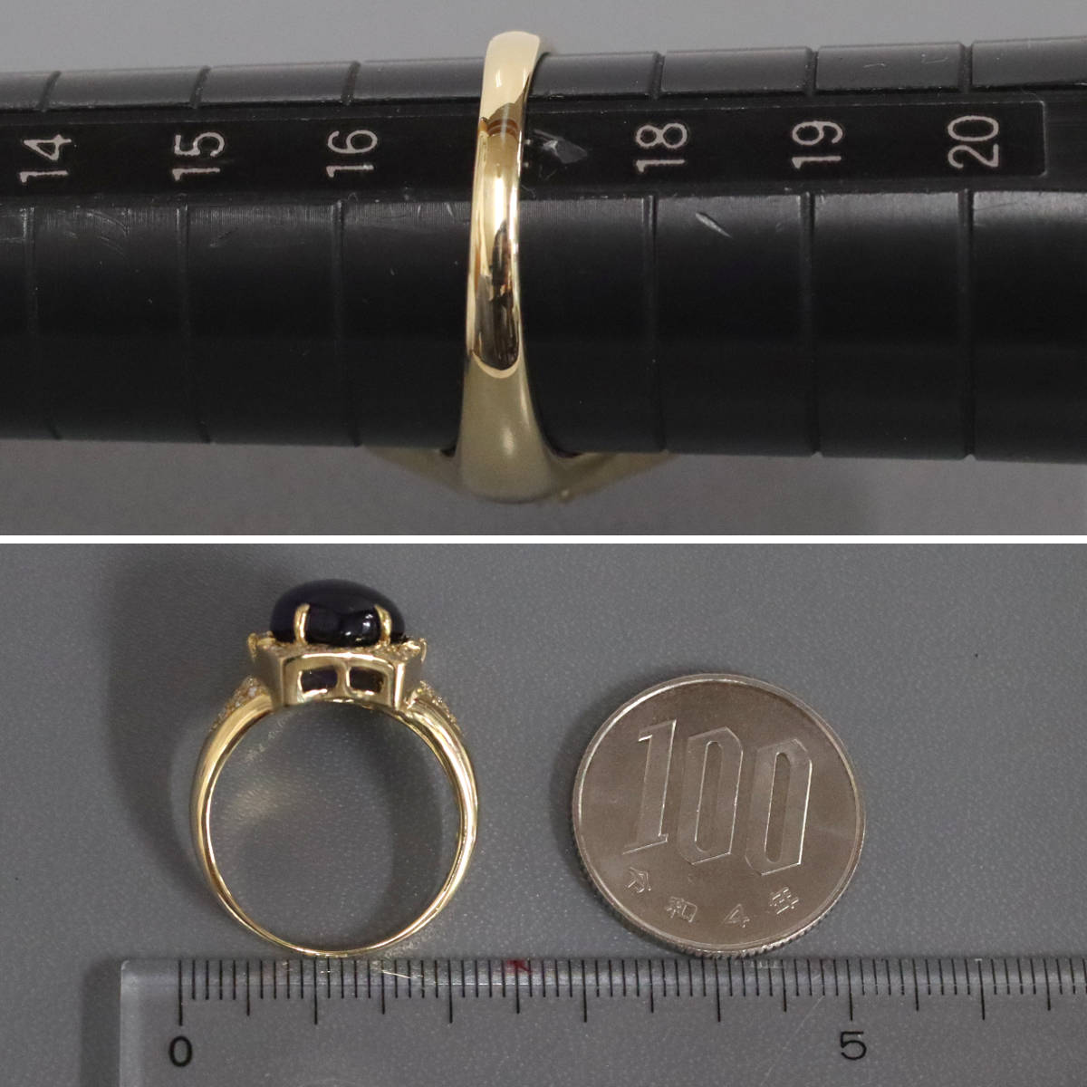 画像7: K18アメジストダイヤモンドリング AM6.60 D0.32 8.6g #17 (7)