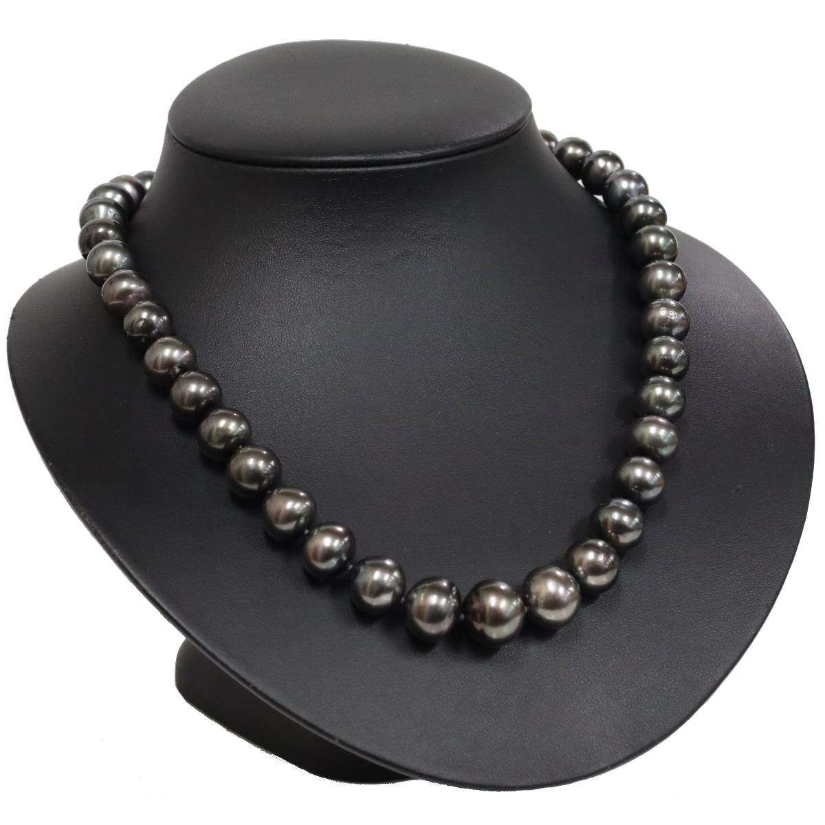 ブラックパールネックレス シルバー金具 11-14mm 44cm