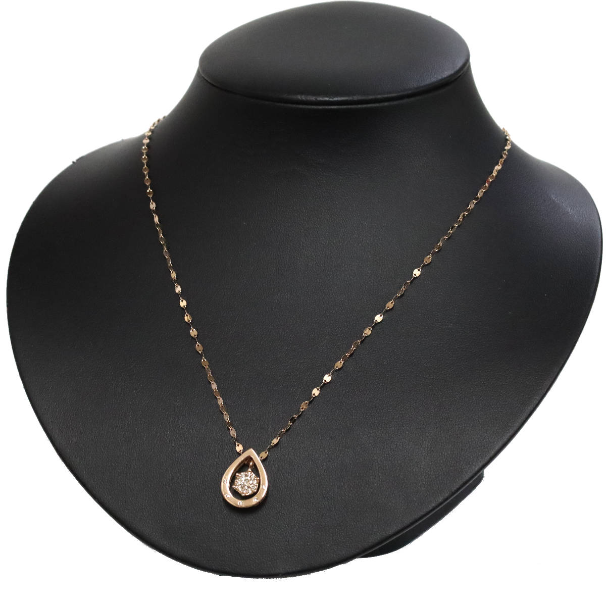 画像6: K18PGダイヤモンドペンダント 雫モチーフ D0.31 5.3g AJ付70cm (6)