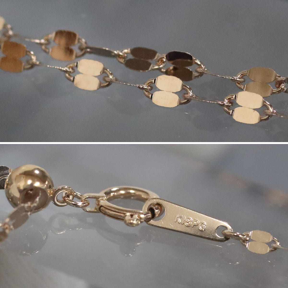 画像8: K18PGダイヤモンドペンダント 雫モチーフ D0.31 5.3g AJ付70cm (8)