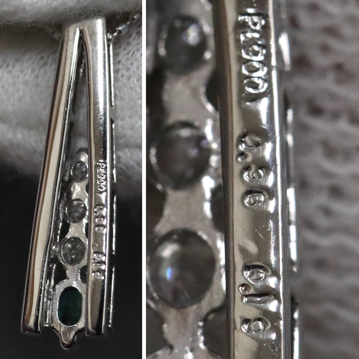 画像6: Pt850/Pt900アレキサンドライトダイヤモンドペンダント A0.19 D0.36 4.4g AJ付44cm (6)