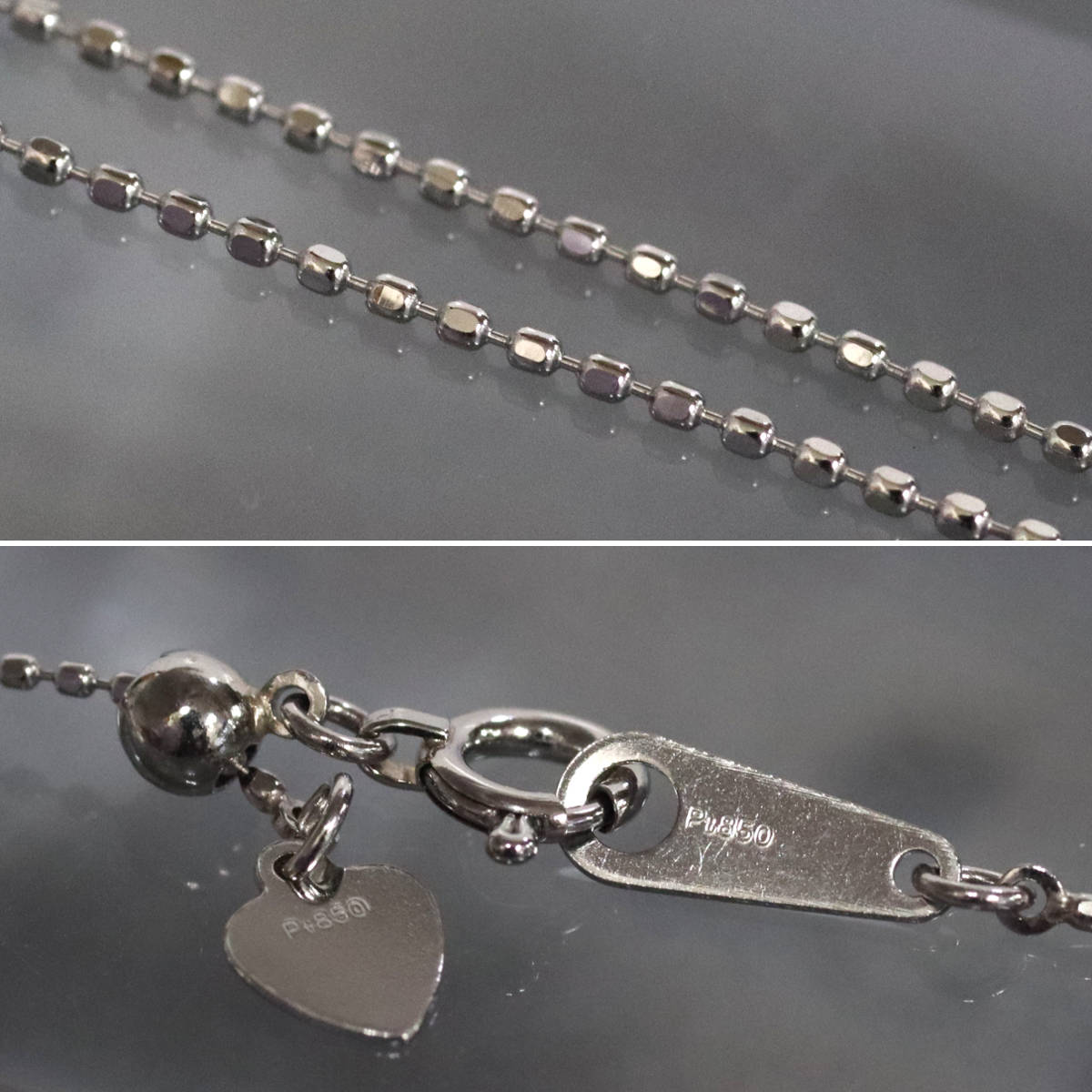 画像9: Pt850/Pt900アレキサンドライトダイヤモンドペンダント A0.19 D0.36 4.4g AJ付44cm (9)