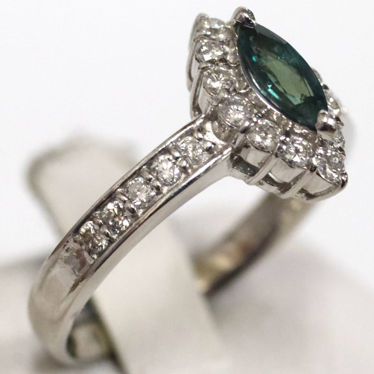 画像3: Pt900アレキサンドライトダイヤモンドリング A0.36 D0.39 5.3g #13 (3)