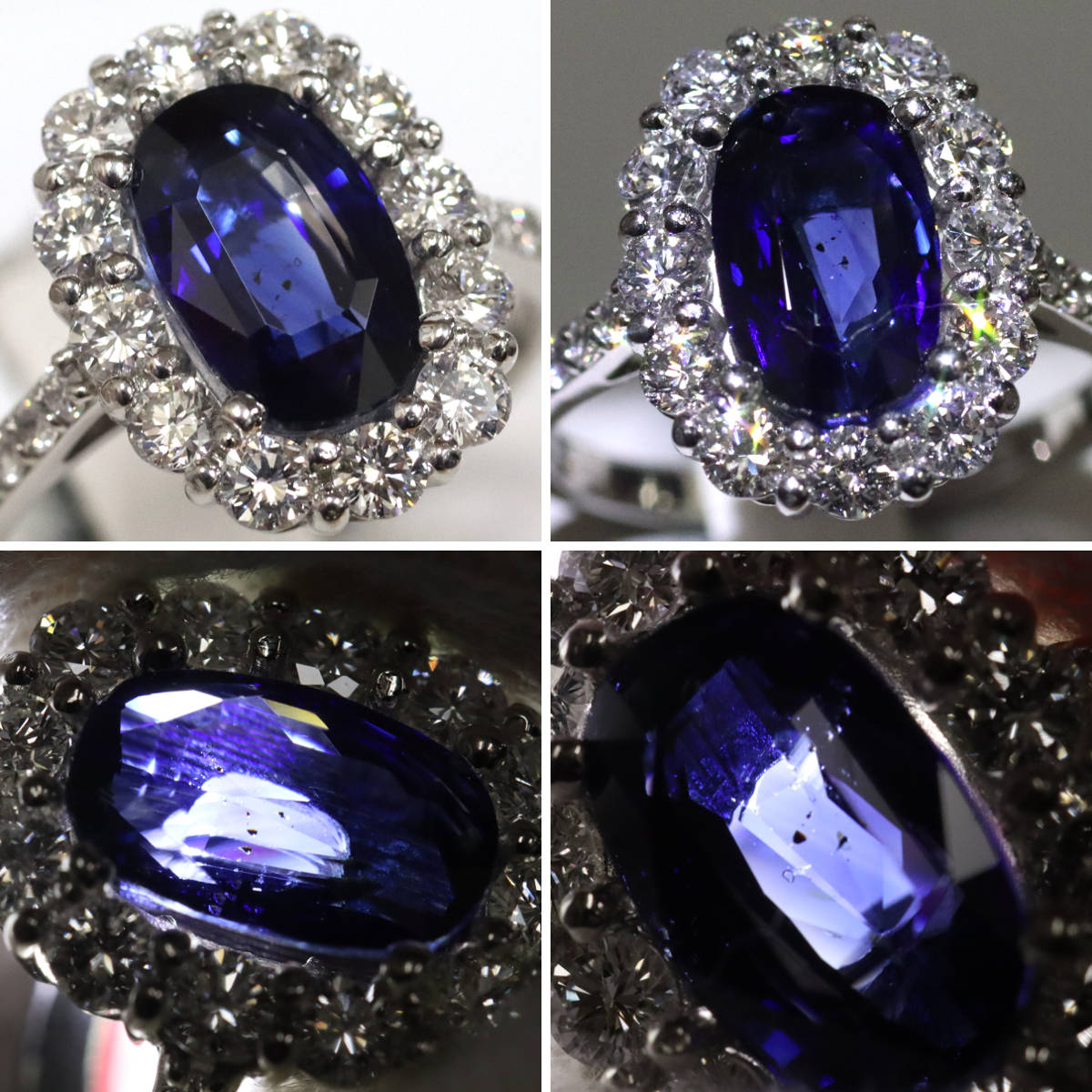 画像3: Pt900コーンフラワーブルーサファイアダイヤモンドリング S2.98 D1.00 7.5g #12.5 AIGS鑑別書 (3)