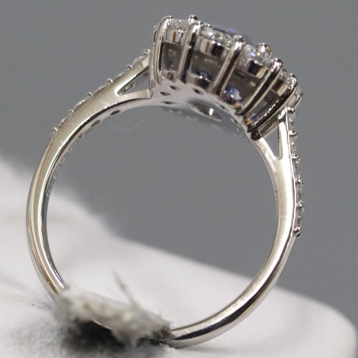 画像5: Pt900コーンフラワーブルーサファイアダイヤモンドリング S2.98 D1.00 7.5g #12.5 AIGS鑑別書 (5)